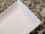 img 1 attached to 4-Piece Black Porcelain Serving Platter Set - 10” Tray For Appetizers, Sushi, Desserts & More - Microwave And Dishwasher Safe! review by Michael Rodas