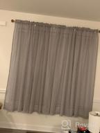 img 1 attached to Kotile Nautical Curtains For Boys Bedroom - White Sheer With Metallic Silver Foil Anchor Print, 2 Voile Panels 52 X 63 Inch review by Harel Leary