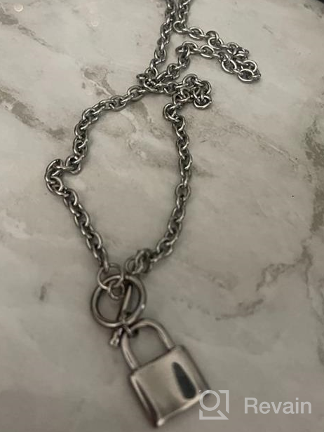 img 1 attached to Stylish Stainless Steel Padlock Pendant Necklace for Women and Teens - Perfect Gift for Jewelry Lovers! review by Ashley Baker