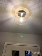img 1 attached to Clear Glass Shade Ceiling Light Fixture With Brushed Nickel Base For Hallway, Entryway, And Porch - TeHenoo Semi Flush Mount review by Riley Skeet