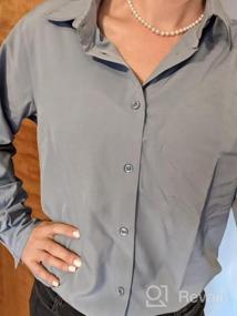 img 5 attached to Stylish And Professional: Qualfort Women'S Button-Down V-Neck Shirts For Office And Casual Wear.