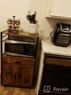 img 1 attached to Kitchen Island Cart On Wheels With 8 Hooks, Drawer, Cabinet & Open Shelf - Rolling Cart For Kitchen Dining Room - Rustic Brown By USIKEY review by Sameer Hilton