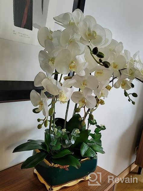 img 1 attached to 4PCS 38 Inch Artificial Butterfly Orchid Branches For Home Decor - White review by Marc Tufa