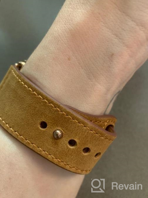 img 1 attached to Upgrade Your Apple Watch With Genuine Leather Strap - KYISGOS Compatible With IWatch Band In Retro Camel Brown/Black, Fits 41Mm/40Mm/38Mm Sizes review by Jennifer Collins