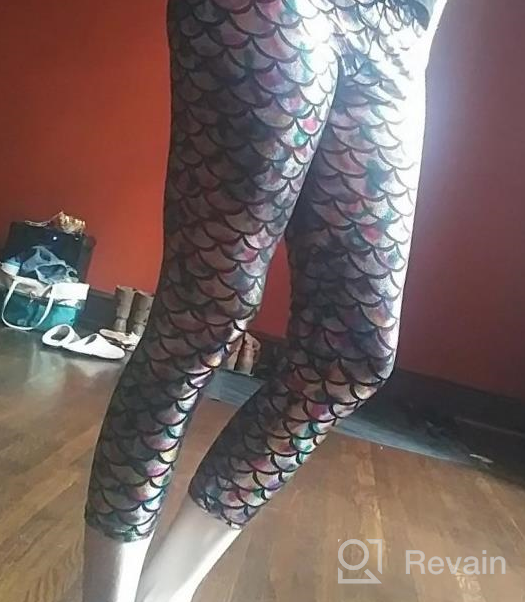 img 1 attached to Ayliss Women'S High Waisted Mermaid Leggings: A Shimmery And Stretchy Addition To Your Costume Or Party Wear Collection! review by Kyle Terry