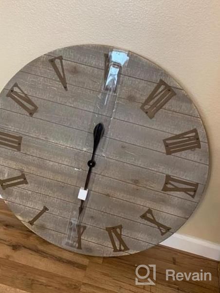 img 1 attached to Classic 32-Inch Wooden Wall Clock With Roman Numerals For Silent Yet Stylish Home And Office Décor review by Mike Ewing