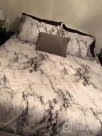 img 1 attached to Nanko Queen Bedding Duvet Cover Set White And Black Marble Printed 3 Piece - 1000 - TC Luxury Microfiber Down Comforter Quilt Cover With Zipper Closure, Ties - Modern Style For Men And Women review by Drew Panah