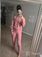 img 1 attached to Cutiefox Women'S 2 Piece Sweatsuit Outfits Lantern Sleeve Pullover Tops And High Waist Jogger Pants Lounge Sets review by Michelle Bell