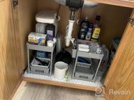 img 1 attached to Maximize Your Bathroom Storage Space With SPACEKEEPER 2-Tier Sliding Cabinet Organizer - Perfect For Kitchen And Bathroom - Multipurpose And Elegant Design - Black (2-Pack) review by Michael Kosack