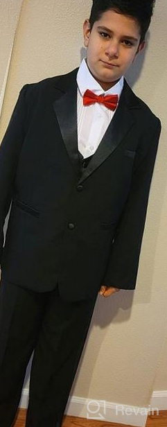 img 1 attached to 👦 Stylish Boys Tuxedo Black Dresswear - Perfect Size for Boys' Clothing, Suits & Sport Coats review by Dexter Diaz