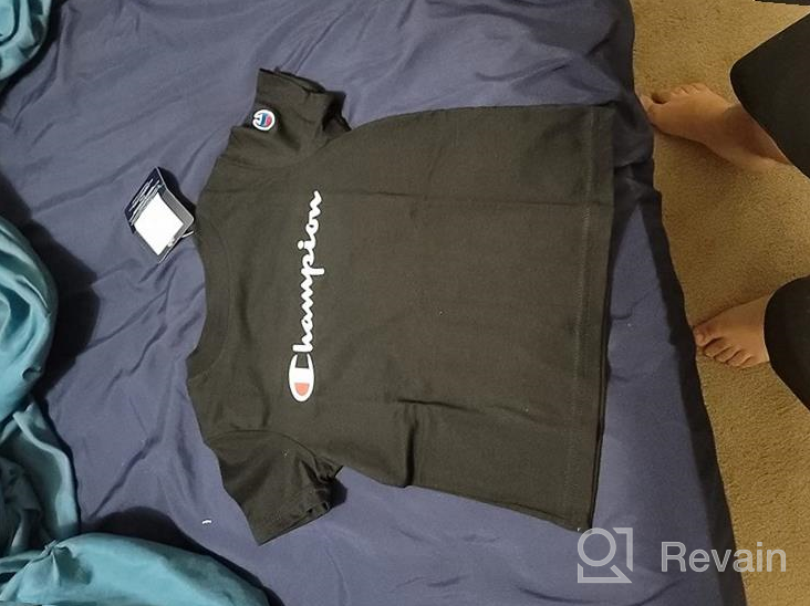 img 1 attached to 👕 Scarlet Boys' Clothing: Champion Logoed Vertical Print T-Shirt review by Tom Reasons