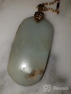 img 1 attached to Bohemian Natural Stone Pendant Long Necklace - Exquisite Layering Statement 🌟 Chain Featuring Boho Charm with Teardrop, Oval Raw Stone Druzy, and Quartz Marble review by Cathy Blount