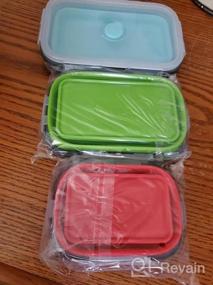 img 6 attached to Collapsible Silicone Food Storage Containers With Airtight Lids - CARTINTS 3-Pack Lunch Box Set Ideal For Travel And Camping - Space-Saving Reusable Silicone Bowls