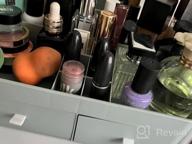 img 1 attached to Green Desk Cosmetic Organizer With Drawers For Skincare And Makeup Storage - Perfect For Bathroom, Dressing Table, Countertop, And Vanity - Ideal For Brushes, Lotions, Lipsticks, And Nail Polishes review by Jim Moody