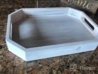 img 1 attached to Set Of 2 White-Washed Wooden Serving Trays For Living Room Coffee Table And Ottoman, Rustic Breakfast Platters For Dining And Festive Decor During Holidays (White) review by Julian Rash