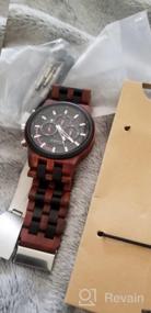 img 6 attached to Emibele Men'S Stylish Date Display Chronograph Military Quartz Wrist Watch | Handmade Wooden Casual Light Luminous Watch