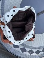 картинка 1 прикреплена к отзыву Polka Dot Canvas Weekender Bag With Shoes Compartment For Women - Perfect Travel Duffle Bag от Bob Novitsky