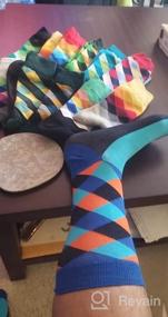 img 5 attached to Colorful And Fun Men'S Combed Cotton Crew Socks By WeciBor - Perfect For Dressy And Casual Occasions