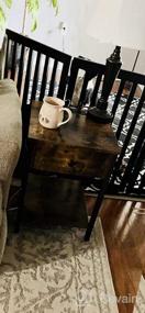 img 5 attached to Rustic Brown & Black End Tables With Charging Station & USB Ports - HOOBRO Set Of 2