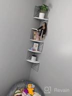 img 1 attached to Love-KANKEI Corner Shelf Wall Mount Of 5 Tier Rustic Wood Floating Shelves Wall Shelves For Bedroom Living Room Bathroom Kitchen Office And More White review by Ana Nguyen