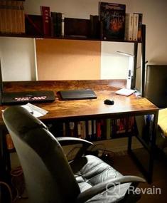 img 6 attached to Компьютерный стол Rustic Brown 47 "с ящиком и полками для хранения, письменный стол Vipek для домашнего офиса, письменный стол для ПК, компактный дизайн