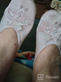 img 6 attached to Stylish and Comfy ISOTONER 👠 Satin Pearl Ballerina Slippers for Active Girls