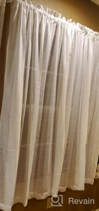 img 1 attached to Set Of 2 Anjee Semi Sheer Linen Beige Curtains, 63 Inches Long With Burlap Rod Pocket For Decorative Window Treatments - 52 X 63 Inches Panels review by Shawn Hodges