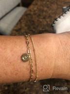 img 1 attached to 🔥 Anoup Gold Initial Bracelets for Women, 14K Gold Plated Personalized Disc Charm Bracelets - Dainty and Stylish Jewelry for Women and Girls review by Janelle Nelson