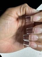 img 1 attached to Saviland 240PCS Gel Nail Kit With U V Lamp, No Need File Soft Tips And Glue For Long Coffin Full Cover French Manicure DIY At Home Or Salon review by Reggie Kern