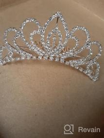 img 6 attached to Silver Crystal Tiara Crown Headband For Women And Girls - Elegant Princess Crown With Combs Pin For Bridal Weddings, Proms, Birthdays, And Parties - Bseash Mini 4.4
