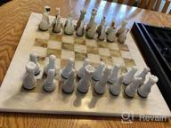 img 1 attached to White & Green Onyx 15" Staunton/Ambassador Chess Set - Handmade Marble Weighted Board Game For Adults review by Brent Rosecrans
