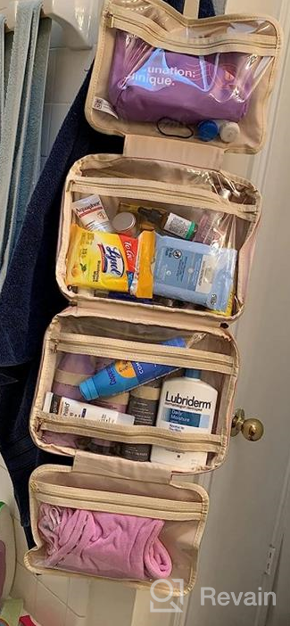 img 1 attached to Large Hanging Toiletry Bag For Women By BOACAY - Organizer Kit For Cosmetics, Accessories, And Essentials - Perfect For Travel, Bathroom, And Shower review by Liz Wolfe