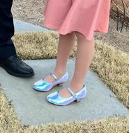 img 1 attached to EIGHT KM Girls High Heel Dress Shoes: Mary Jane Princess Wedding Party Pumps for Kids Toddler - Stylish & Comfortable! review by Helen Love
