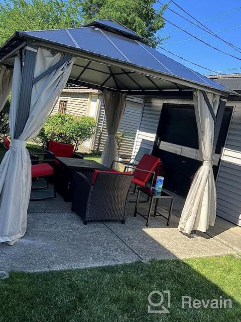 img 1 attached to 12X20FT Hardtop Gazebo: YOLENY Permanent Outdoor Aluminum Patio Gazebo With Double Roof, Curtains & Netting Included review by Major Genesis