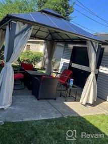 img 7 attached to 12X20FT Hardtop Gazebo: YOLENY Permanent Outdoor Aluminum Patio Gazebo With Double Roof, Curtains & Netting Included