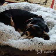 img 1 attached to Grey Anti-Anxiety Donut Dog Bed For Small Medium Dogs - Calming Pet Cuddler Bed With Soft Plush Faux Fur, Machine Washable And Anti-Slip Bottom By JOEJOY review by Robert Kimble