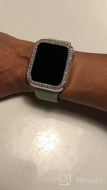 img 1 attached to Surace 41mm Apple Watch 8 & 7 Case with Screen Protector - Crystal Diamond Tempered Glass Cover (5 Packs) review by Michael Straughter