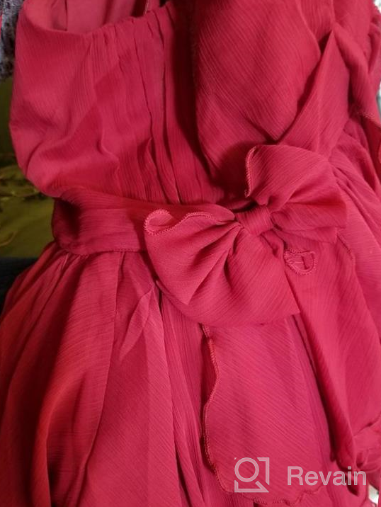 img 1 attached to 💐 Bow Dream Ruffled Chiffon Bridesmaid Dresses for Girls' Clothing review by Michael Keegan