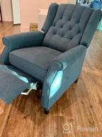 img 1 attached to Grey Tufted Recliner Chair With Padded Seat, Backrest, Nailhead Trim - YANXUAN review by Isabella Baez