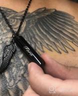 img 1 attached to Stainless Steel Cylinder Angel Wing Memorial Keepsake Pendant Urn Necklace For Ashes Cremation Jewelry review by Yousef Clark