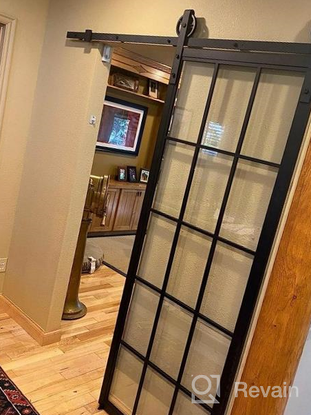 img 1 attached to 🚪 DIYHD TSD01 30x80" Sliding Barn Door with Black Frame and Clear Tempered Glass Panel - Prehung Assembled Glass Door Slab review by Jason Cartwright