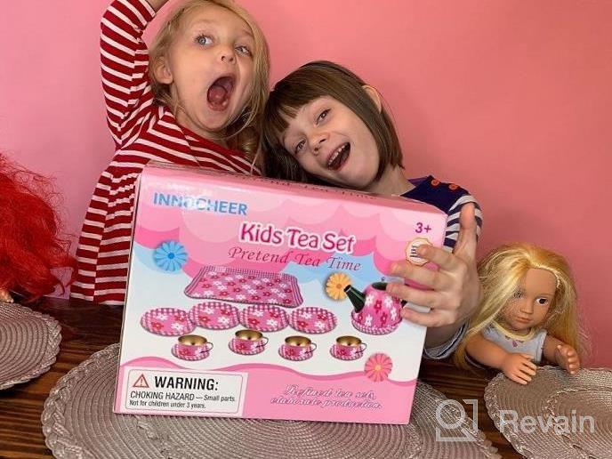img 1 attached to 37-Piece Pretend Tea Party And Coffee Maker Set For Boys And Girls 3+, Including Play Dessert Set - INNOCHEER Toys Tea Set For Princess-Inspired Fun review by Kelly Haywood