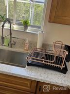 img 1 attached to Large Capacity Black Dish Drying Rack With Drainboard, Utensil Holder And Extra Dish Mat For Kitchen Countertop Dish Dryer review by Jero Fontaine