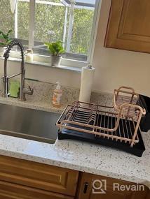 img 5 attached to Large Capacity Black Dish Drying Rack With Drainboard, Utensil Holder And Extra Dish Mat For Kitchen Countertop Dish Dryer