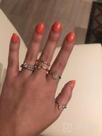 img 1 attached to 🌈 Bohemian Joint Midi Retro Gem Finger Ring Sets - 10 to 15 Crystal Knuckle Stacking Rings for Women and Teen Girls with Comfort Fit Size 5-9 review by Caleb Eichbauer