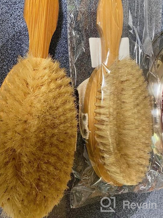 img 1 attached to Rejuvenate Skin With Dry Brushing - 100% Natural Boar Bristles & Detachable Handle For Shower Back Scrubbing And Lymphatic Drainage To Reduce Cellulite. review by Justin Kautzman