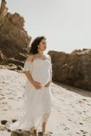 img 1 attached to Off Shoulder Lace Maternity Dress For Baby Shower Or Wedding Photo Shoot review by Kenneth Martin