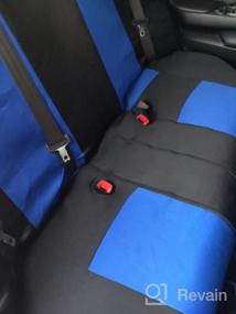 img 8 attached to Красные чехлы для автомобильных сидений BDK Combo Fresh Design (2 передних и 1 скамья) Эргономичный чехол на руль Коврики с графическим рисунком для защиты автомобиля (4 комплекта)