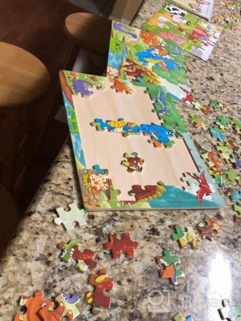 img 1 attached to Tepsmigo Wooden Jigsaw Puzzles Set For Kids - 4 Pack, 100 Pieces Each, Preschool Learning Toys For Boys And Girls review by Matthew Seamster