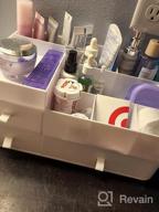 img 1 attached to White Makeup Organizer For Vanity - Cosmetic Storage Box With Drawers, Large Desk Organizer For Lipstick, Brushes, Skincare, Lotions, Perfumes, Eyeshadow & Nail Polish Bathroom Countertops review by Mark Albright